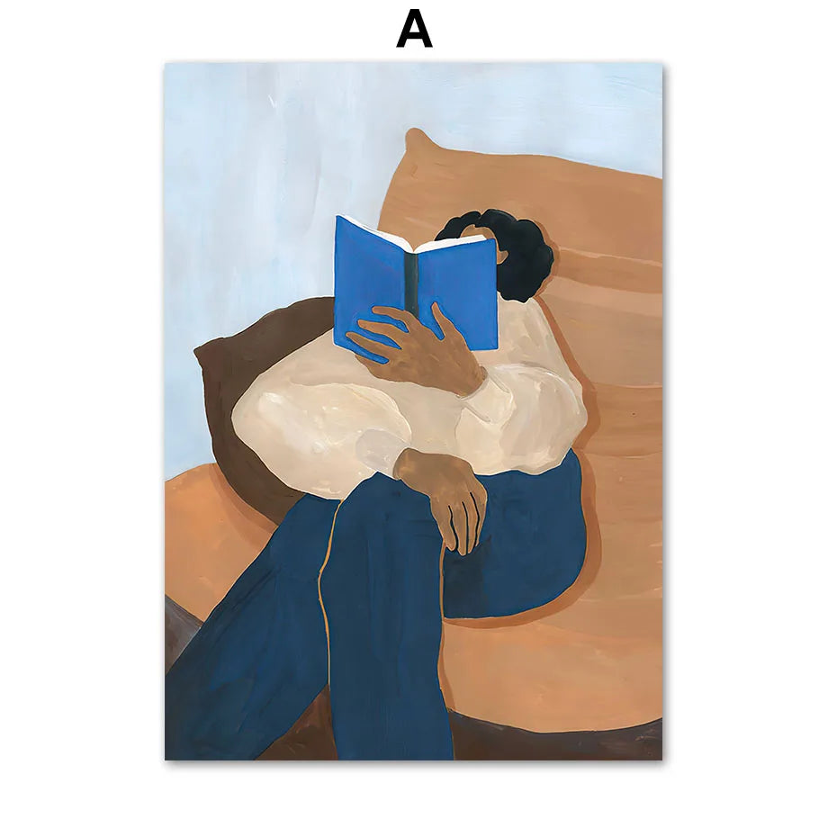 Serena Pages – Abstract Girl with Book Vase Canvas Print