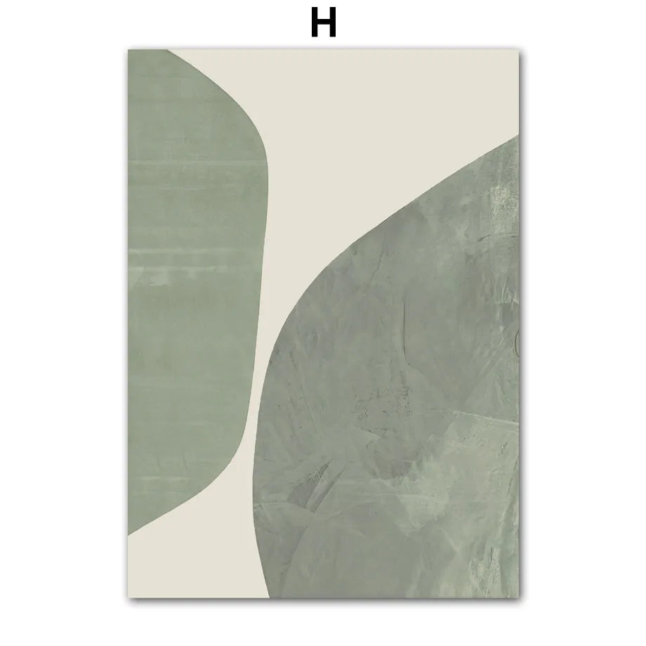 Luna Verde – Abstract Plant & Rainbow Geometric Canvas Print