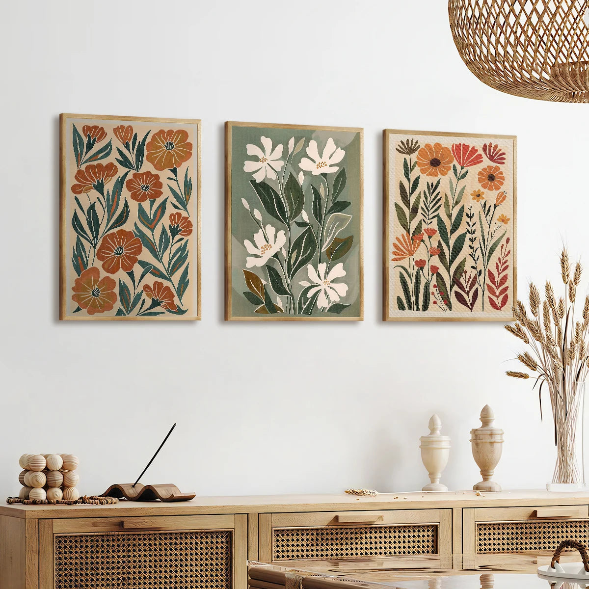 Wild Whisper – Bohemian Floral Abstract Canvas Print