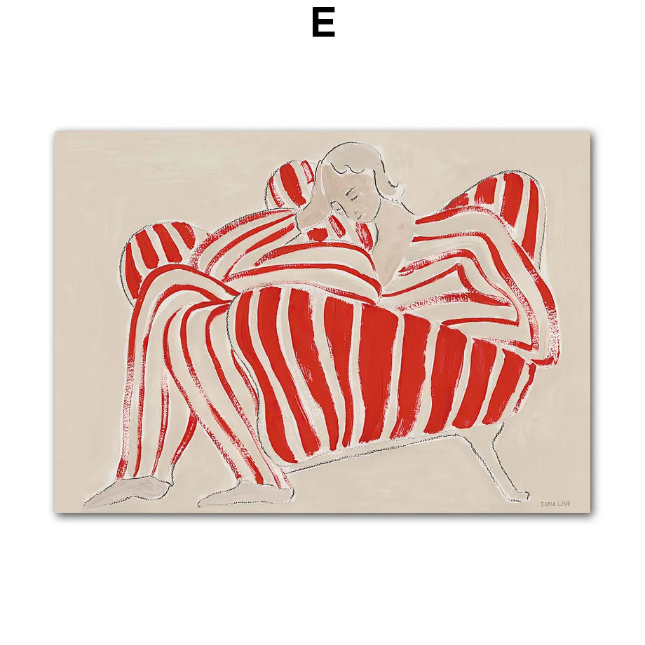 Blush Rhythm – Abstract Colorful Figure Canvas Print