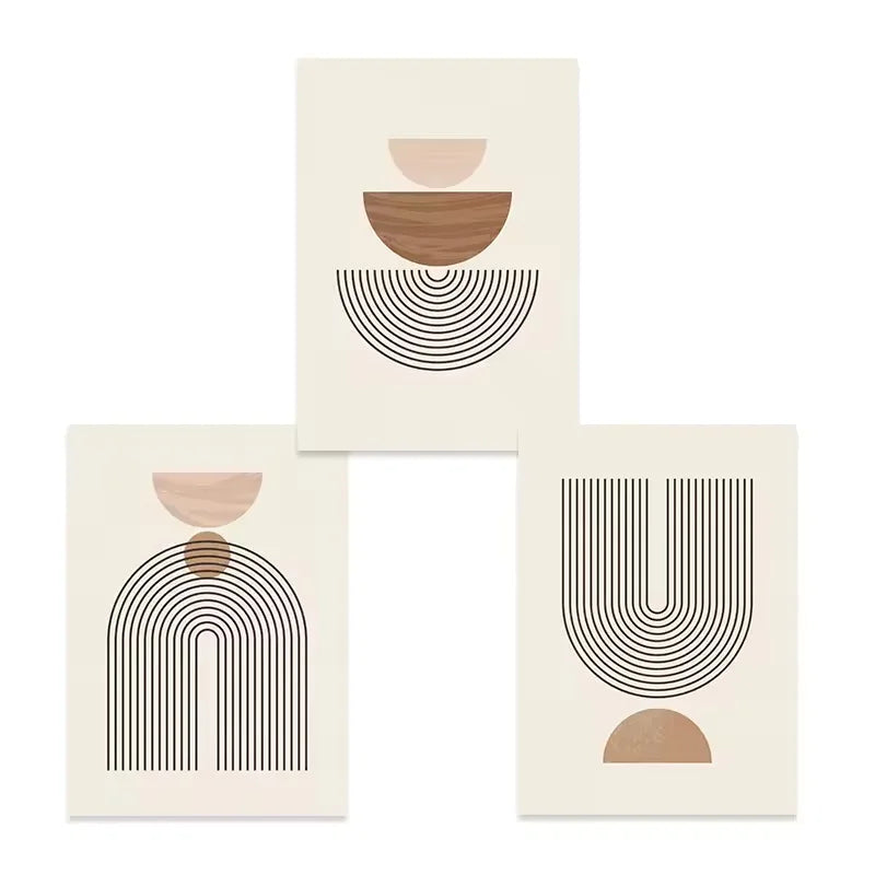 Beige Geometry – Abstract Line Canvas Print
