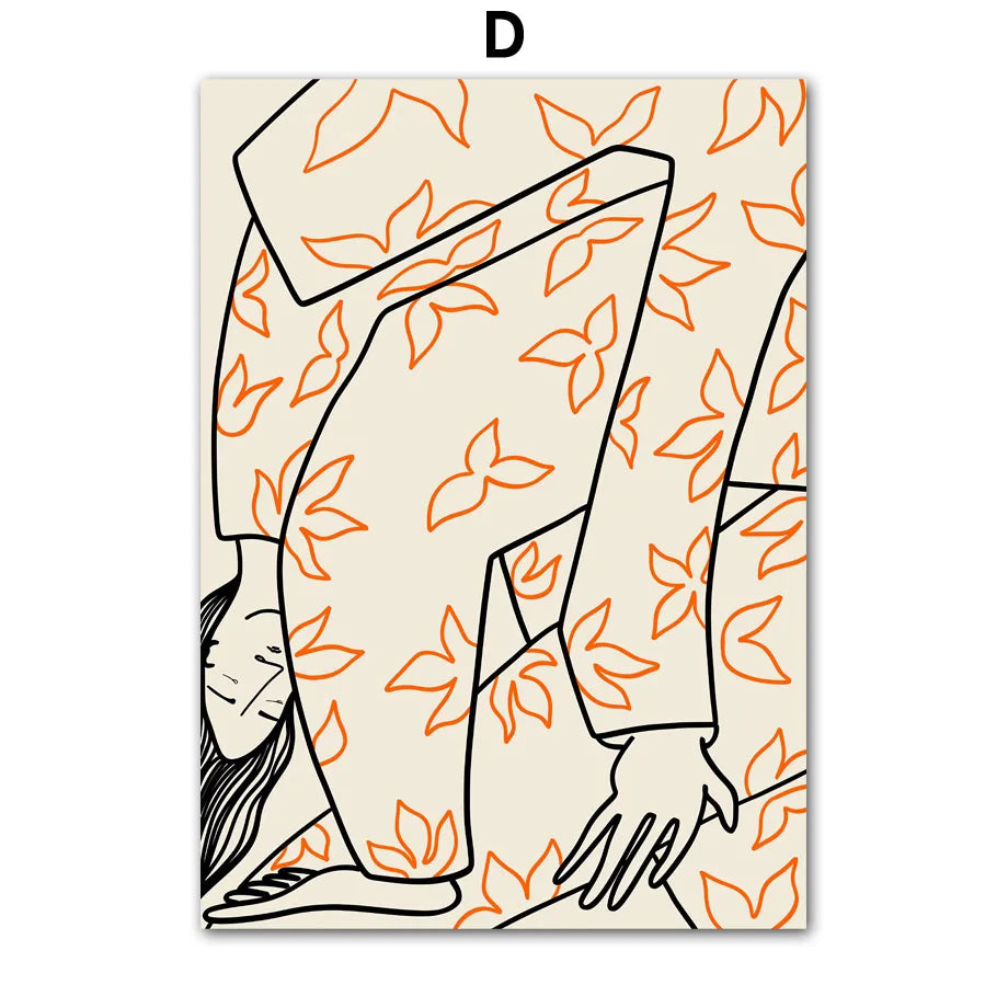 Blush Rhythm – Abstract Colorful Figure Canvas Print
