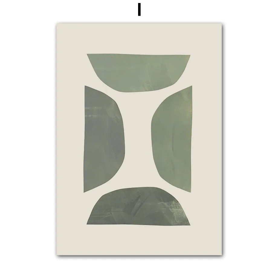 Luna Verde – Abstract Plant & Rainbow Geometric Canvas Print