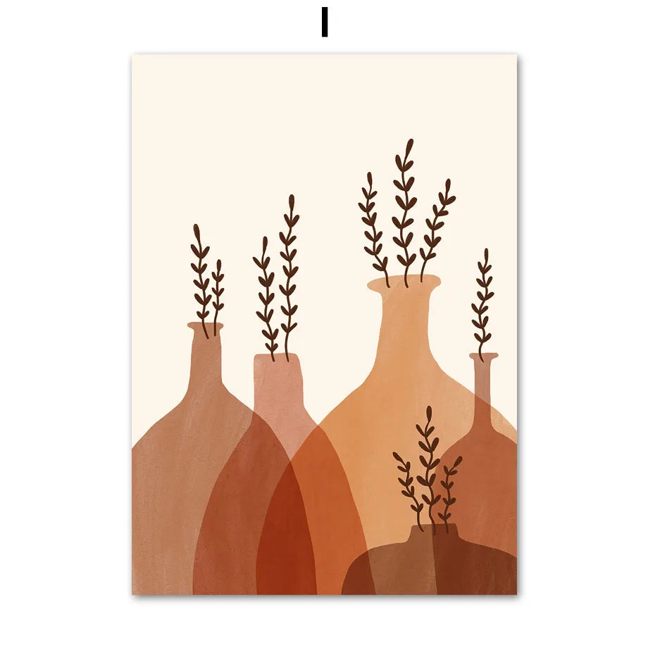 Boho Radiance – Sun, Girl & Geometry Nordic Canvas Art