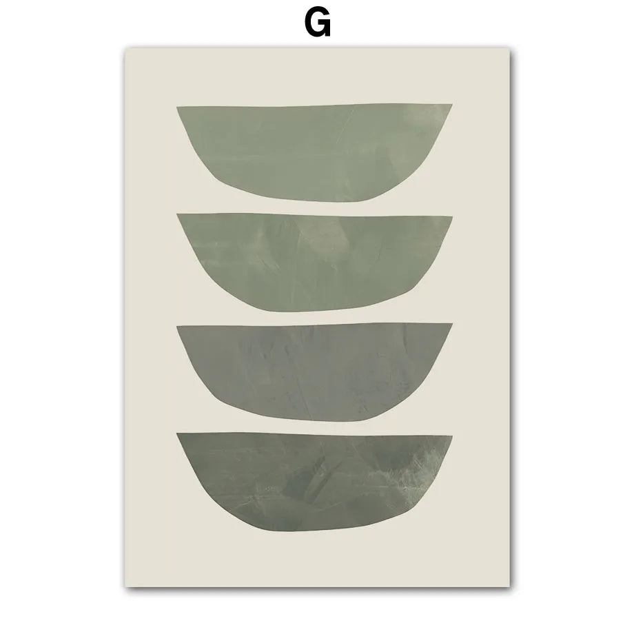 Luna Verde – Abstract Plant & Rainbow Geometric Canvas Print