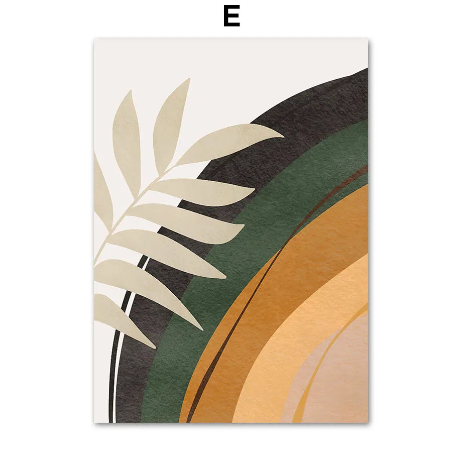 Celestial Bloom – Boho Sun, Moon & Rainbow Abstract Canvas Art