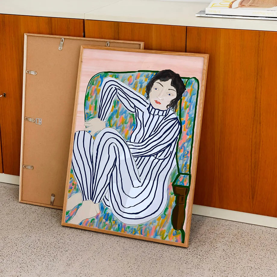 Blush Rhythm – Abstract Colorful Figure Canvas Print