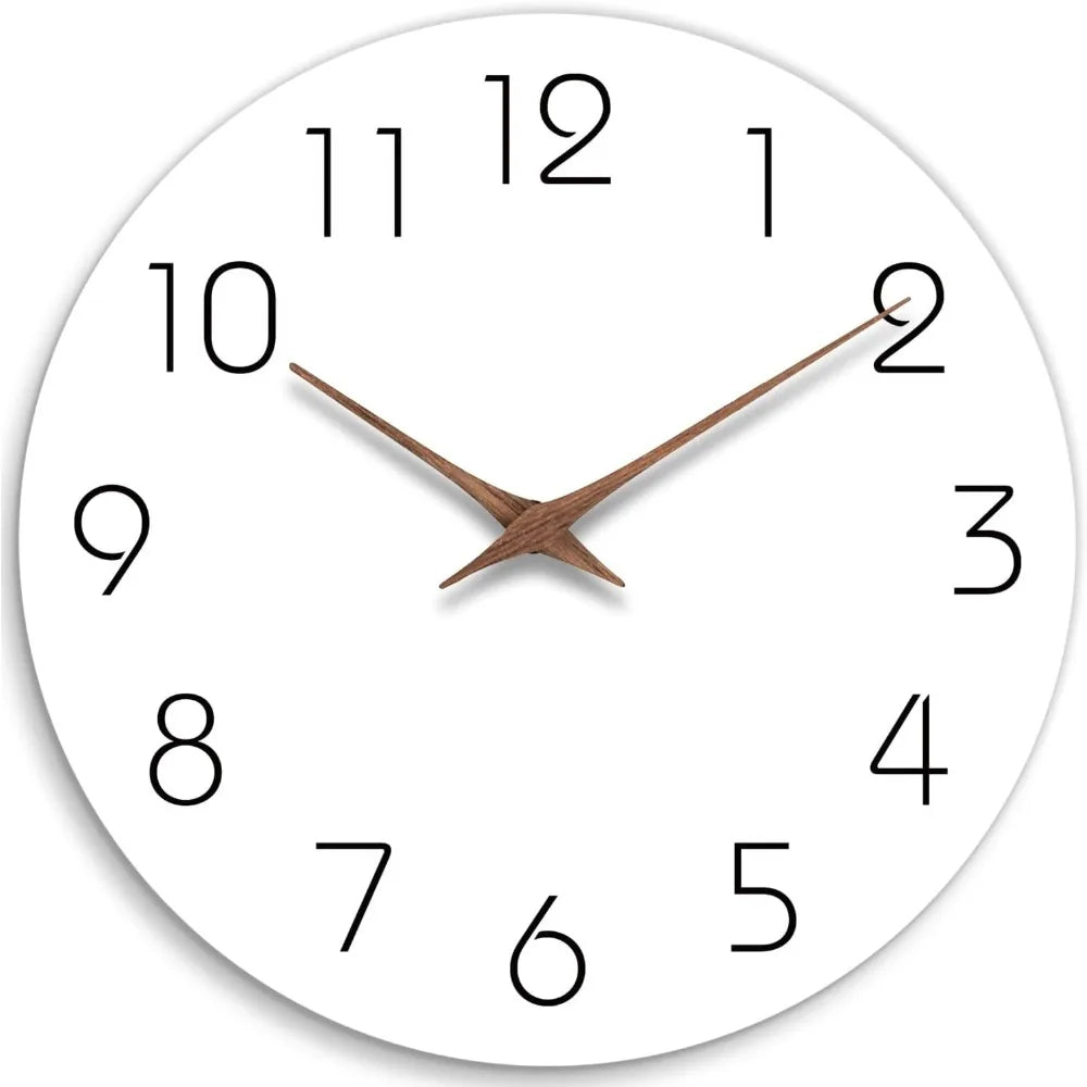 Serene White – 12-Inch Silent Minimalist Wooden Wall Clock