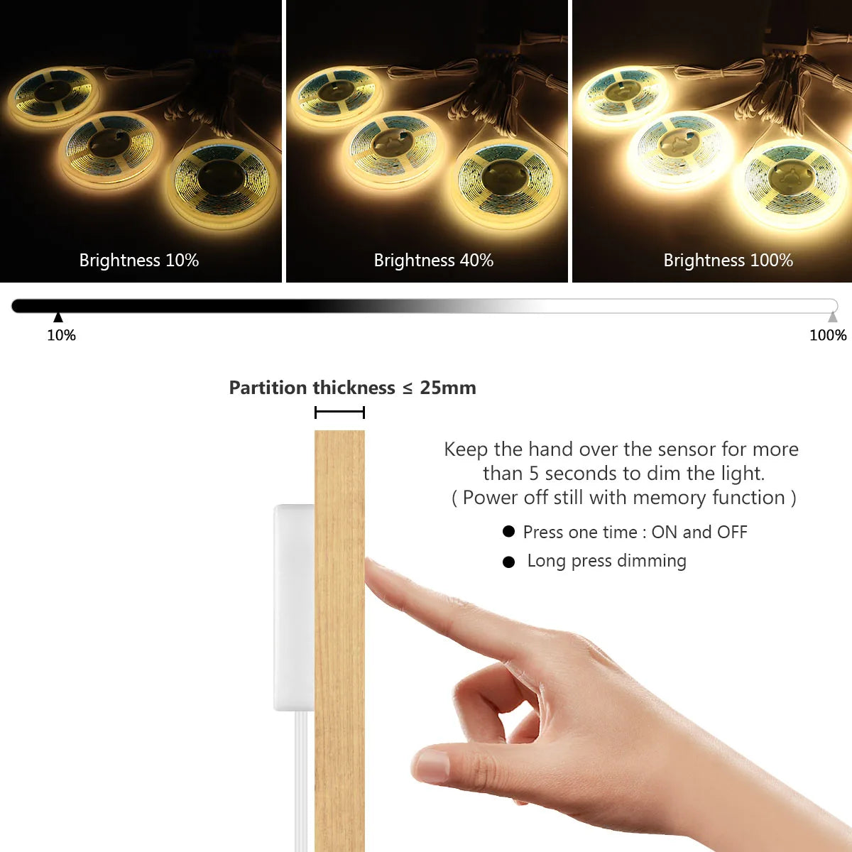 LumaBar™ — Touch-Activated Under Cabinet LED Strip Light