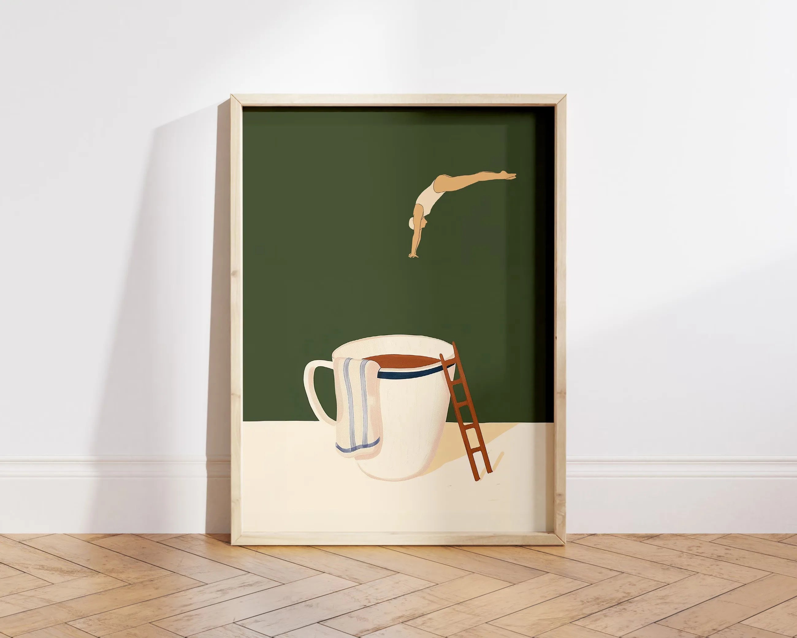 The Coffee Diver – Abstract Canvas Print for Kitchens & Cafés