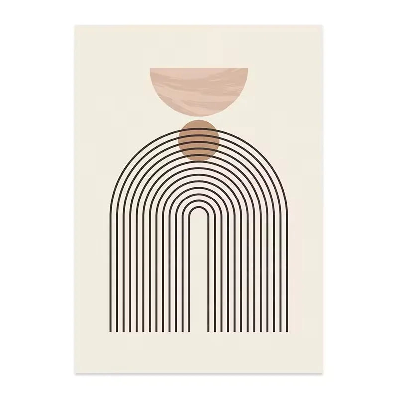 Beige Geometry – Abstract Line Canvas Print