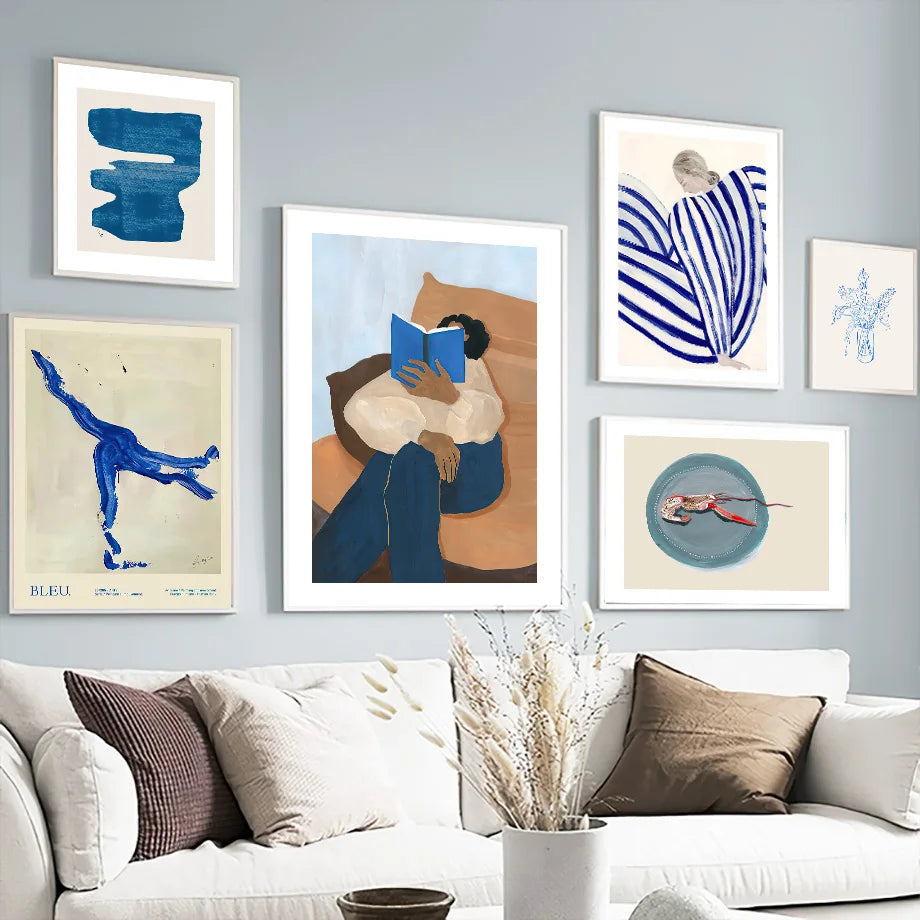 Serena Pages – Abstract Girl with Book Vase Canvas Print