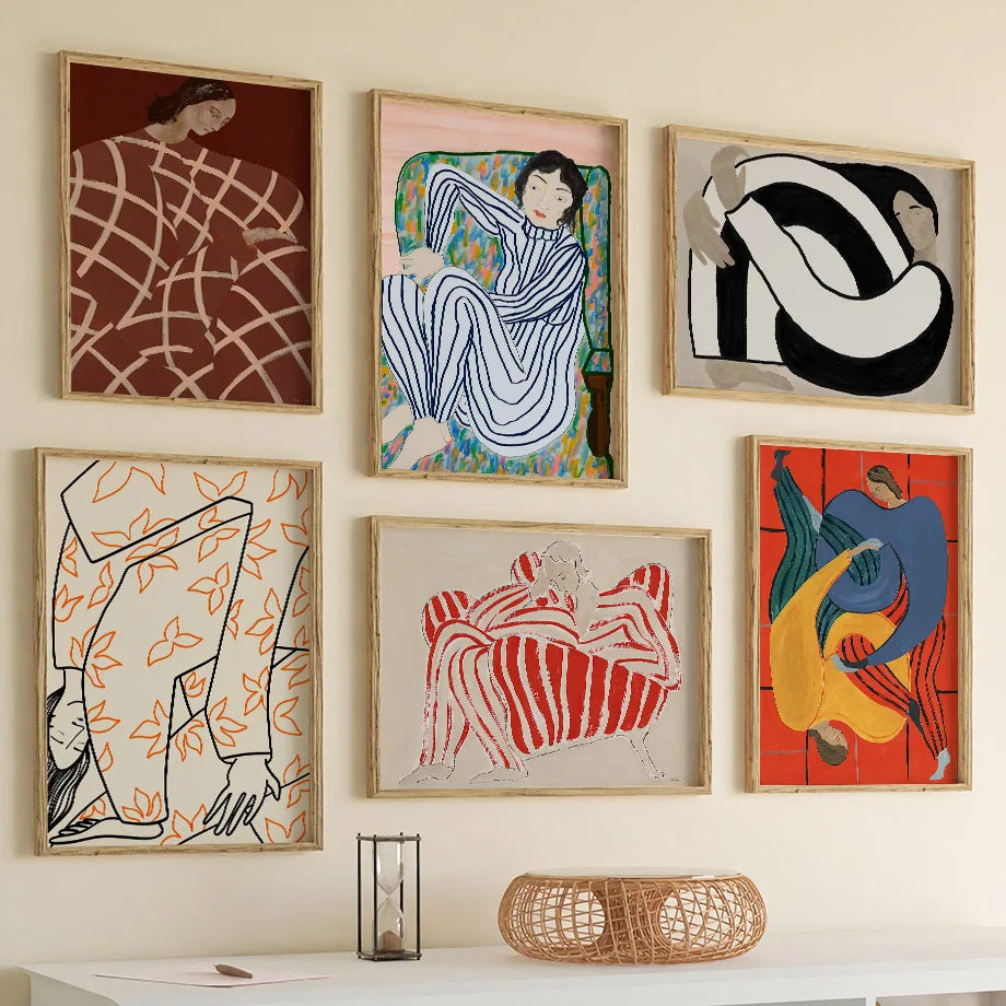Blush Rhythm – Abstract Colorful Figure Canvas Print