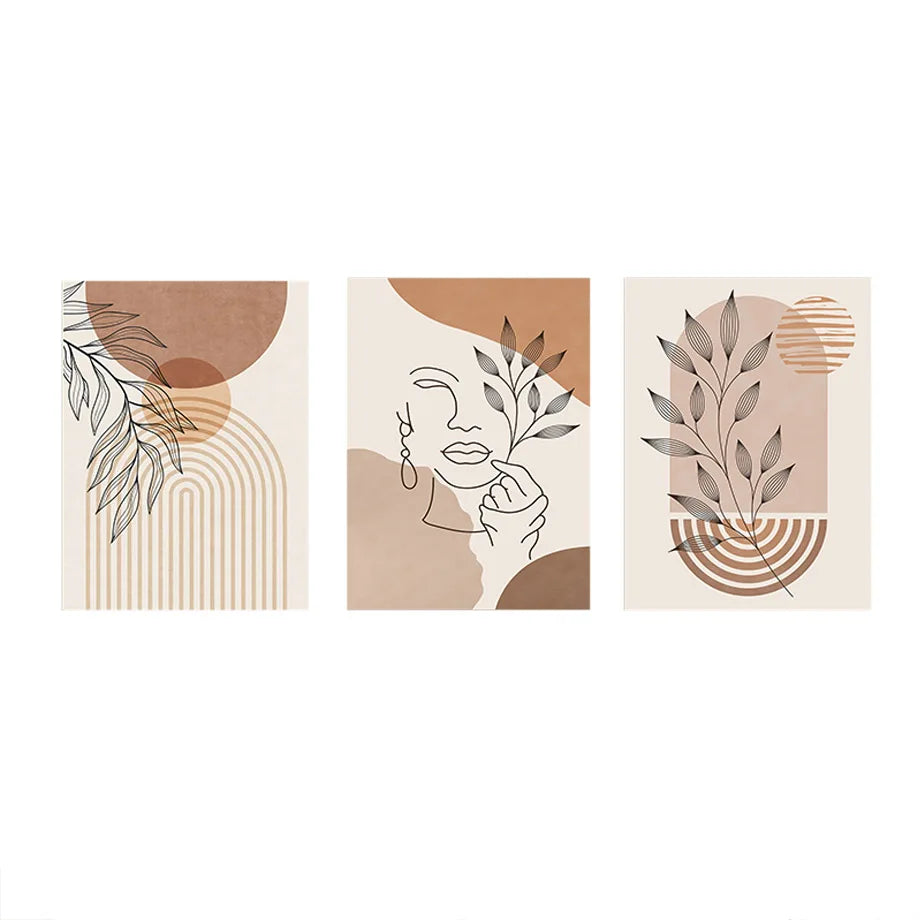 Sundial Lines – Bohemian Minimalist Canvas Print