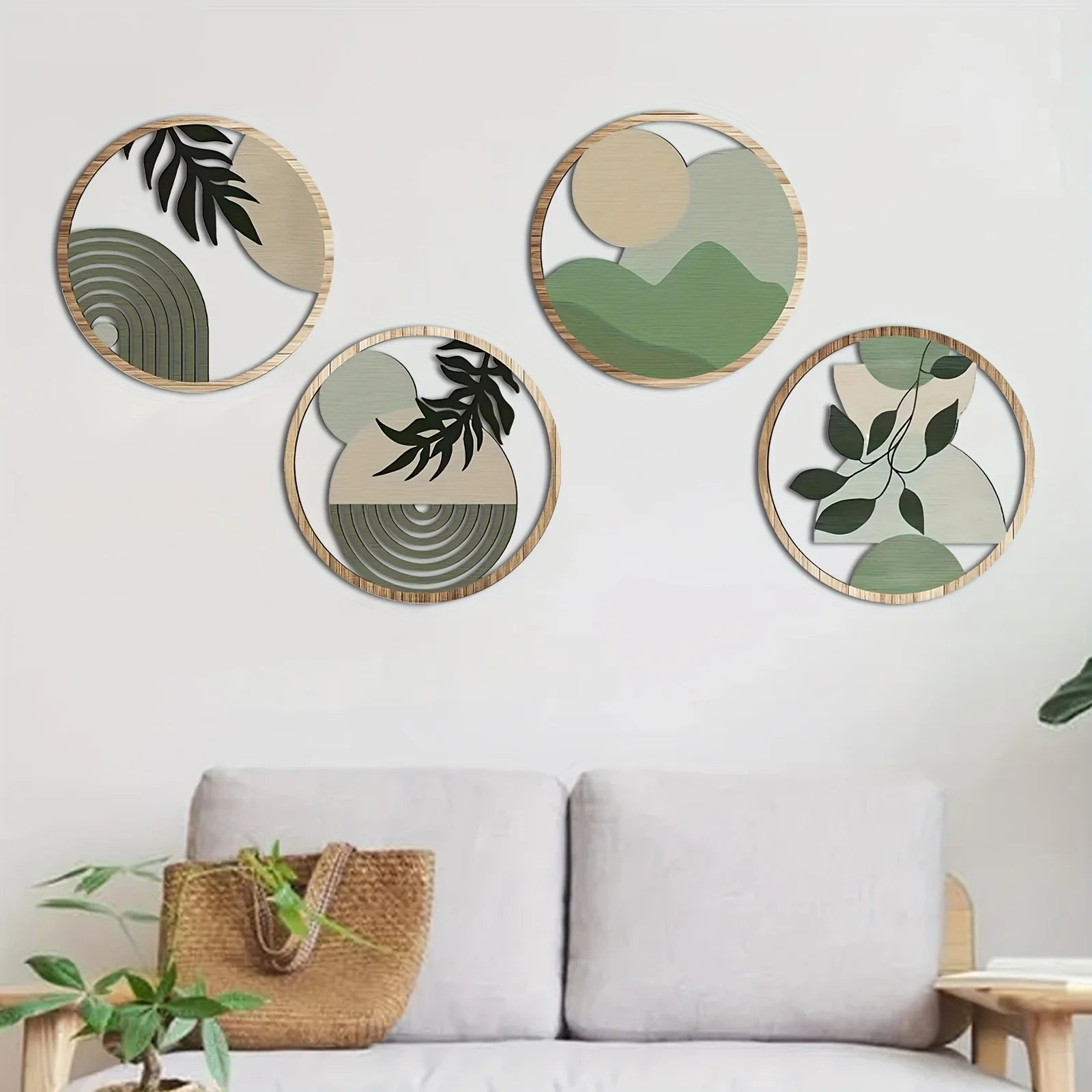 Arbor Echo – 4pc Bohemian Wooden Wall Art Set