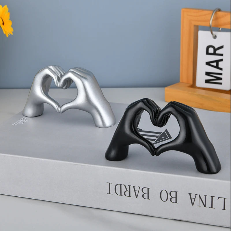 Golden Embrace – Heart Gesture Hand Sculpture