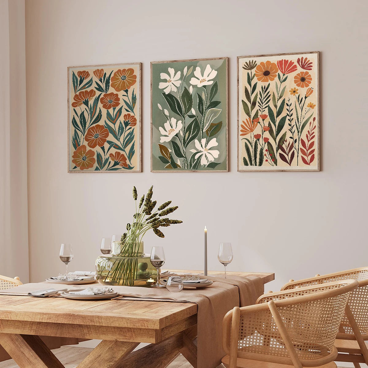 Wild Whisper – Bohemian Floral Abstract Canvas Print