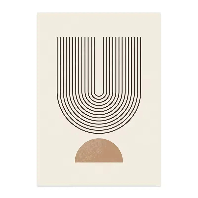 Beige Geometry – Abstract Line Canvas Print