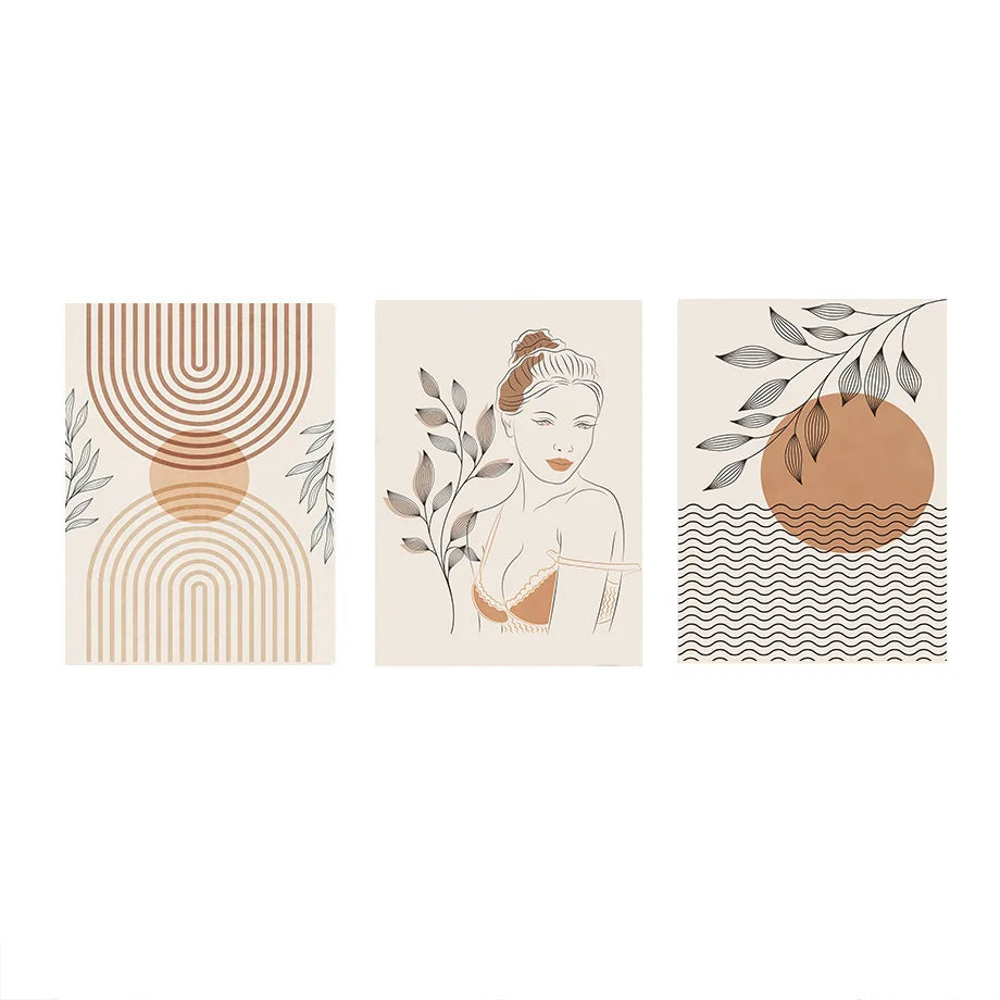 Sundial Lines – Bohemian Minimalist Canvas Print
