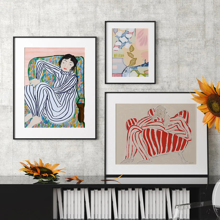 Blush Rhythm – Abstract Colorful Figure Canvas Print
