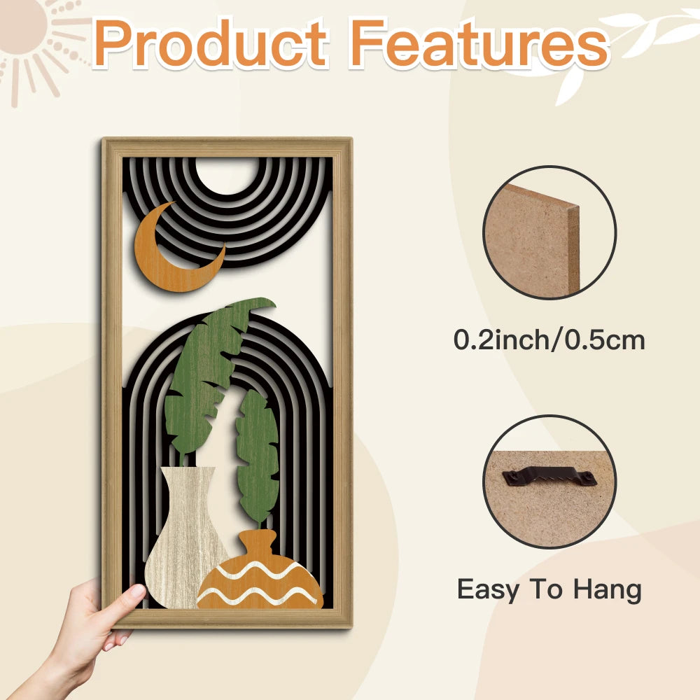 Sirocco Trio – 3pc Bohemian Hollow Wood Wall Art Set