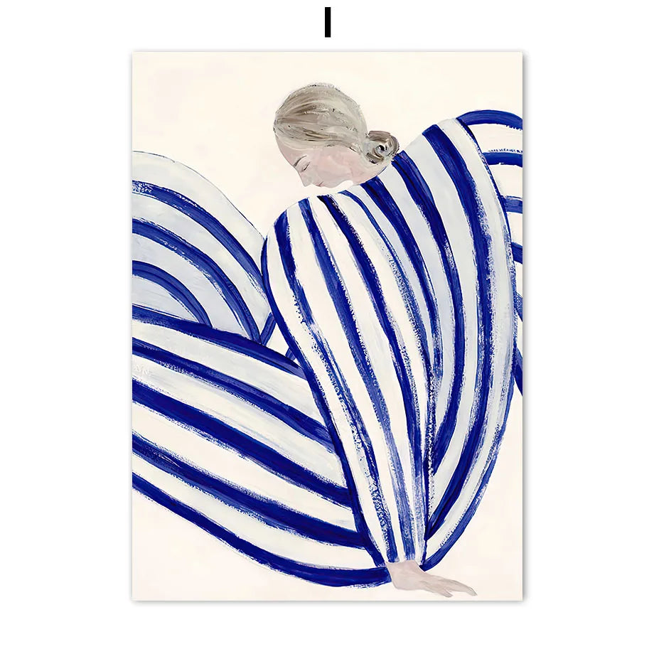 Serena Pages – Abstract Girl with Book Vase Canvas Print