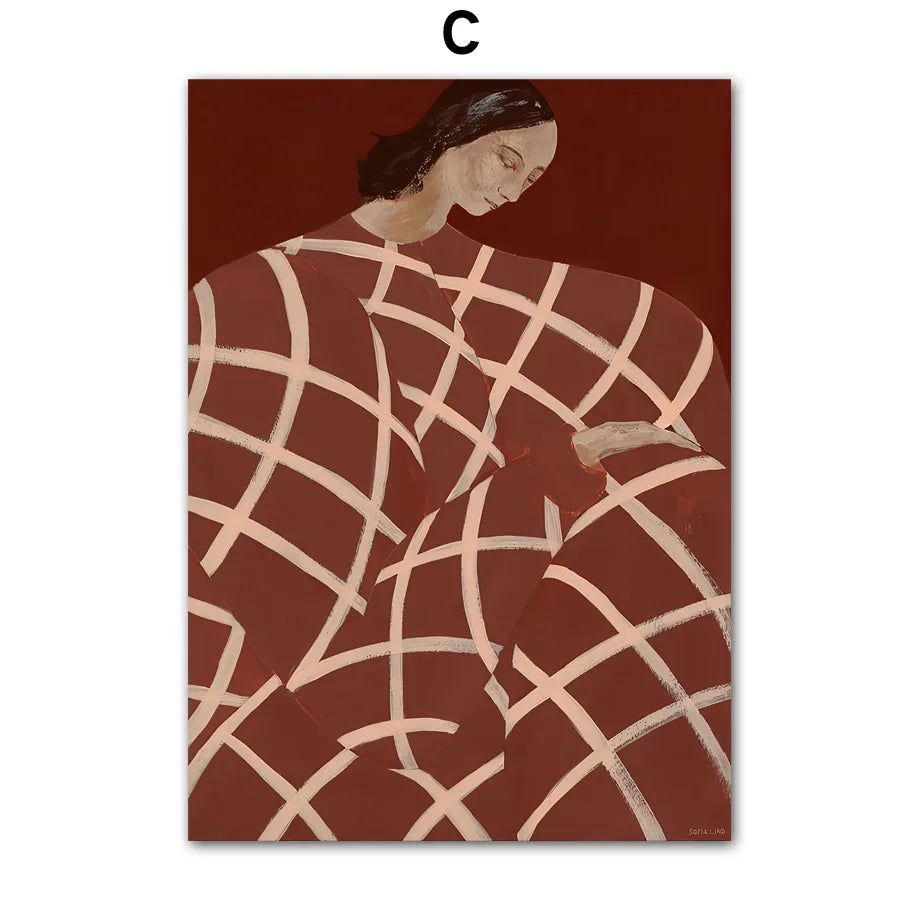 Blush Rhythm – Abstract Colorful Figure Canvas Print