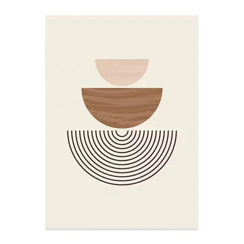 Beige Geometry – Abstract Line Canvas Print