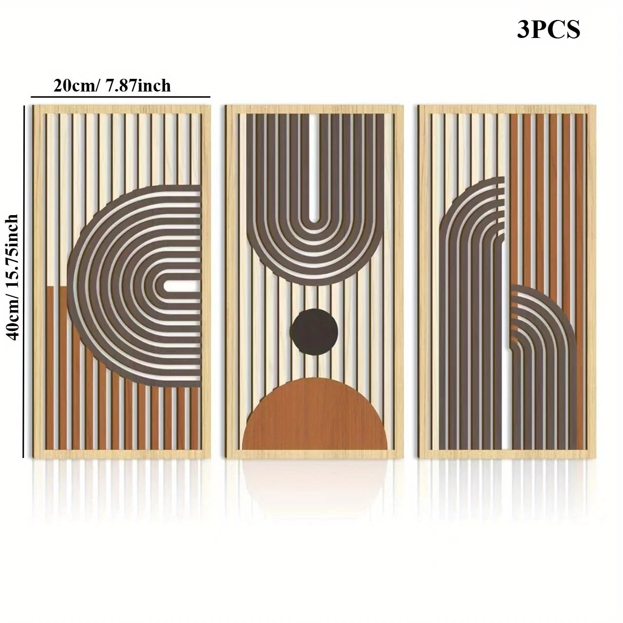 Linea Trio – 3pc Modern Geometric Wooden Wall Art Set