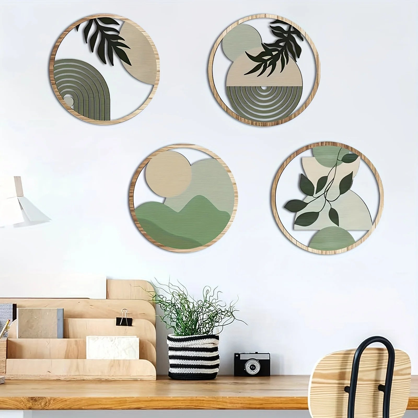 Arbor Echo – 4pc Bohemian Wooden Wall Art Set