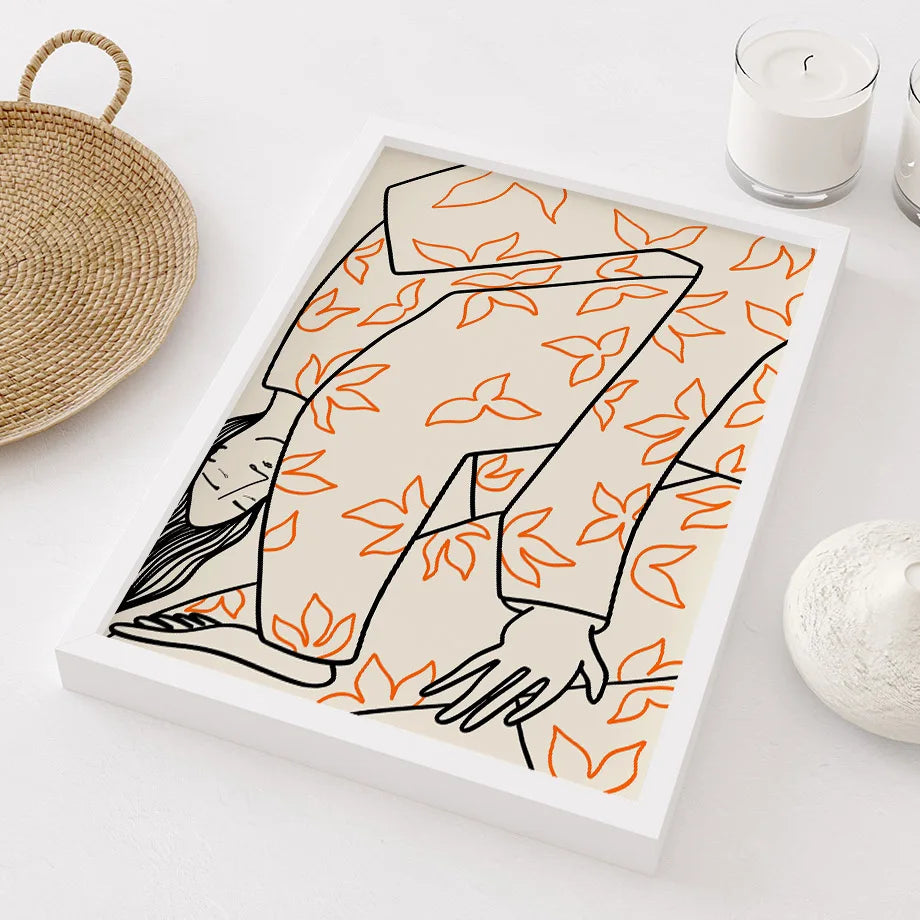 Blush Rhythm – Abstract Colorful Figure Canvas Print