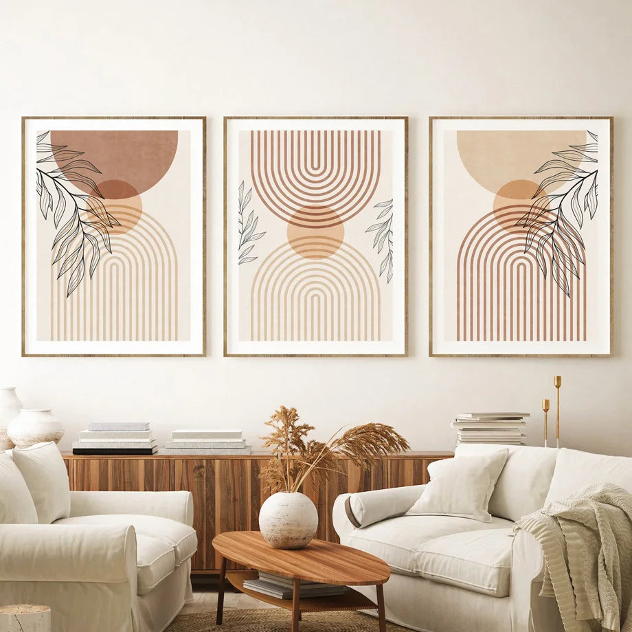 Sundial Lines – Bohemian Minimalist Canvas Print