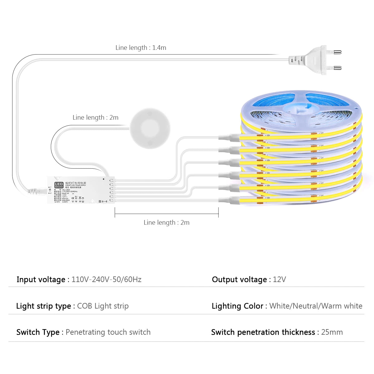 LumaBar™ — Touch-Activated Under Cabinet LED Strip Light