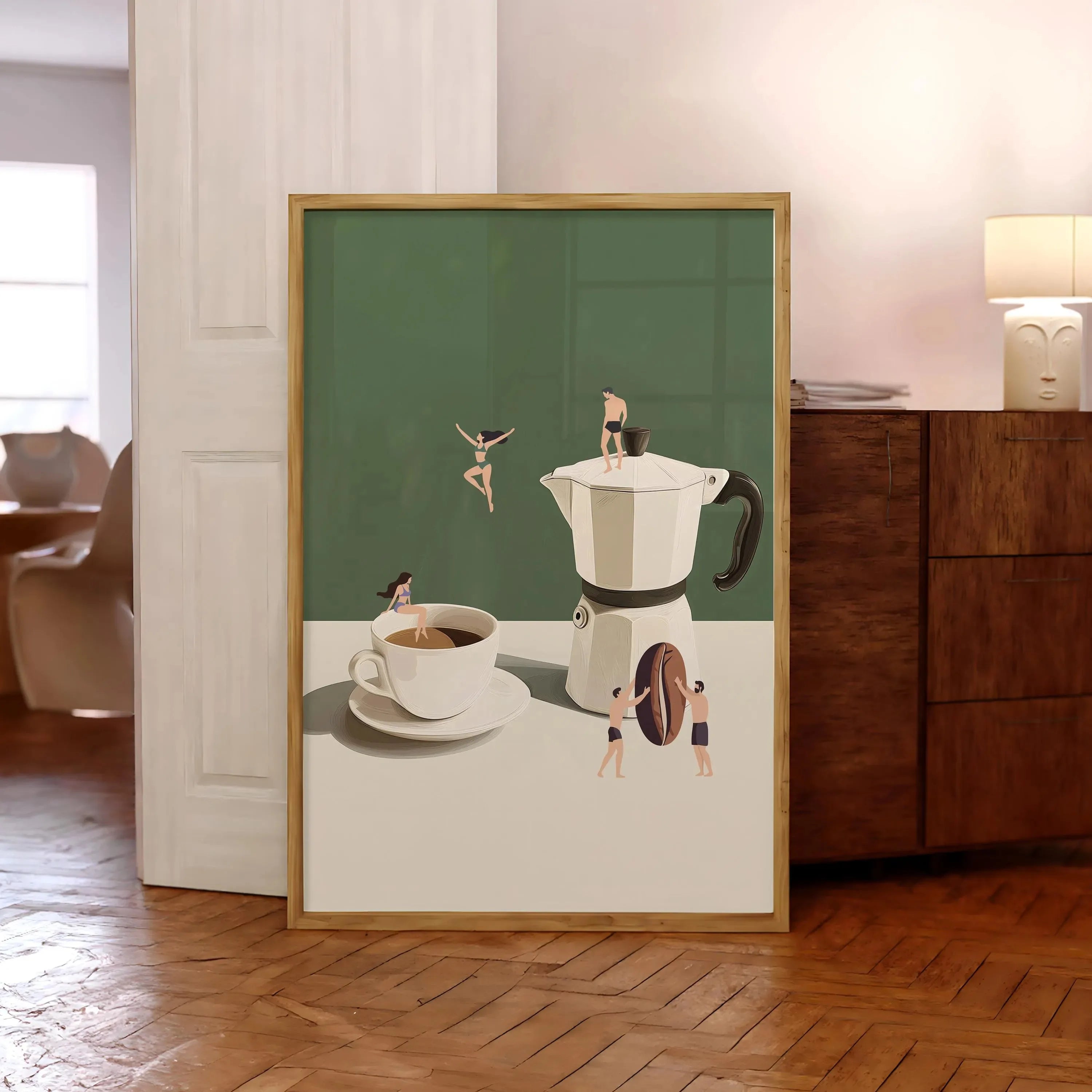 The Coffee Diver – Abstract Canvas Print for Kitchens & Cafés