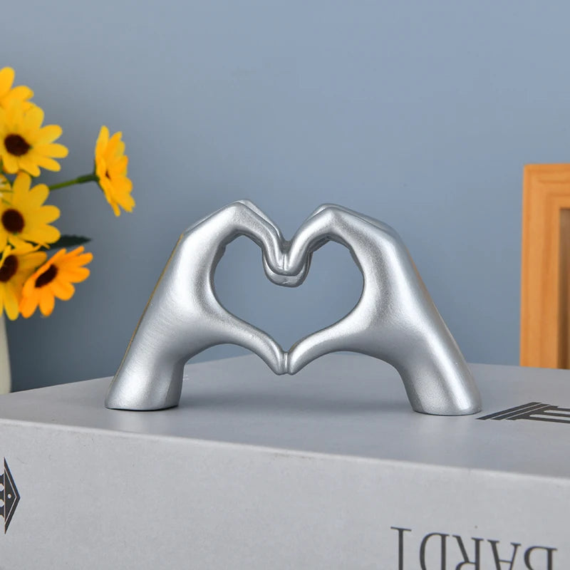 Golden Embrace – Heart Gesture Hand Sculpture