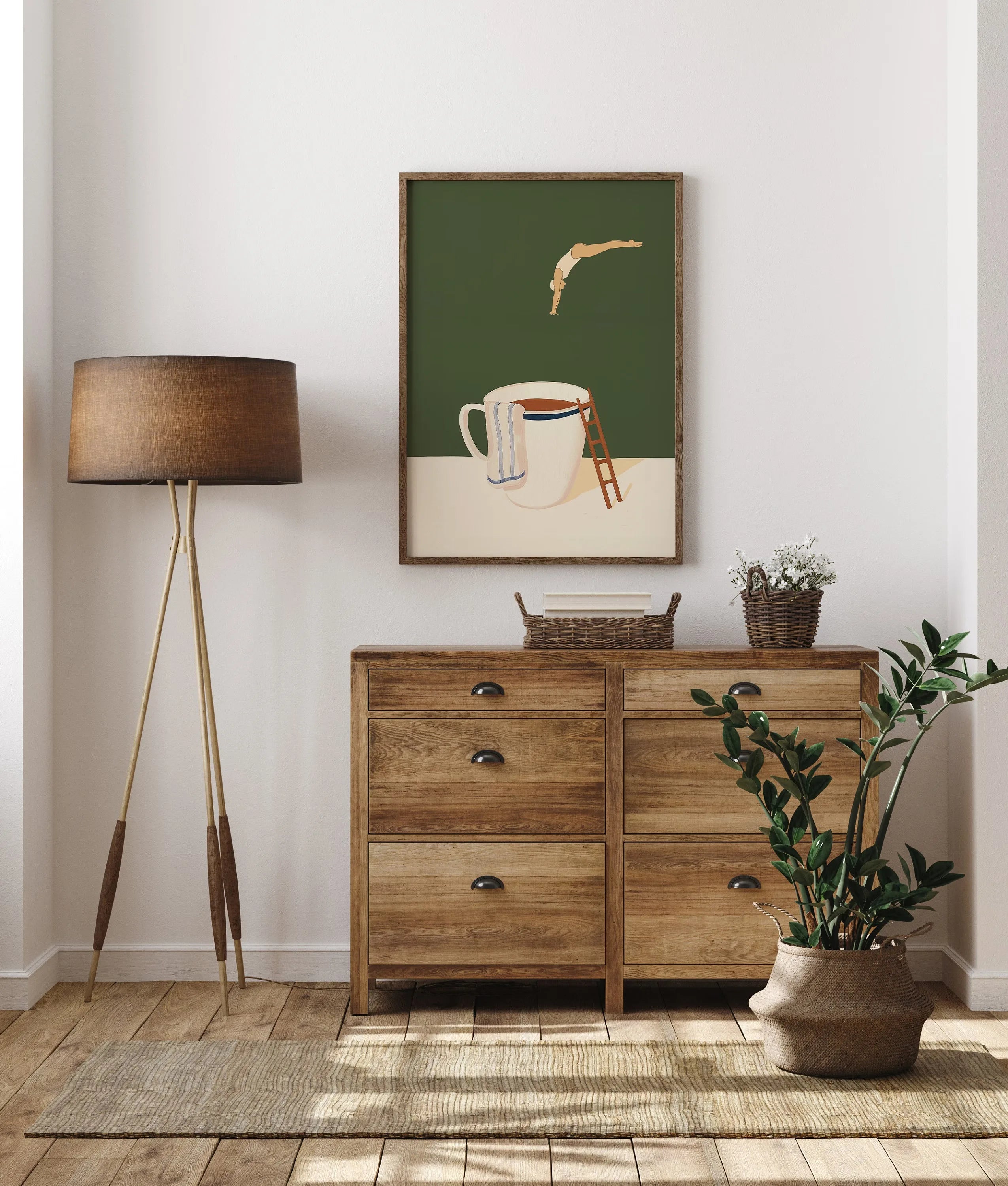 The Coffee Diver – Abstract Canvas Print for Kitchens & Cafés