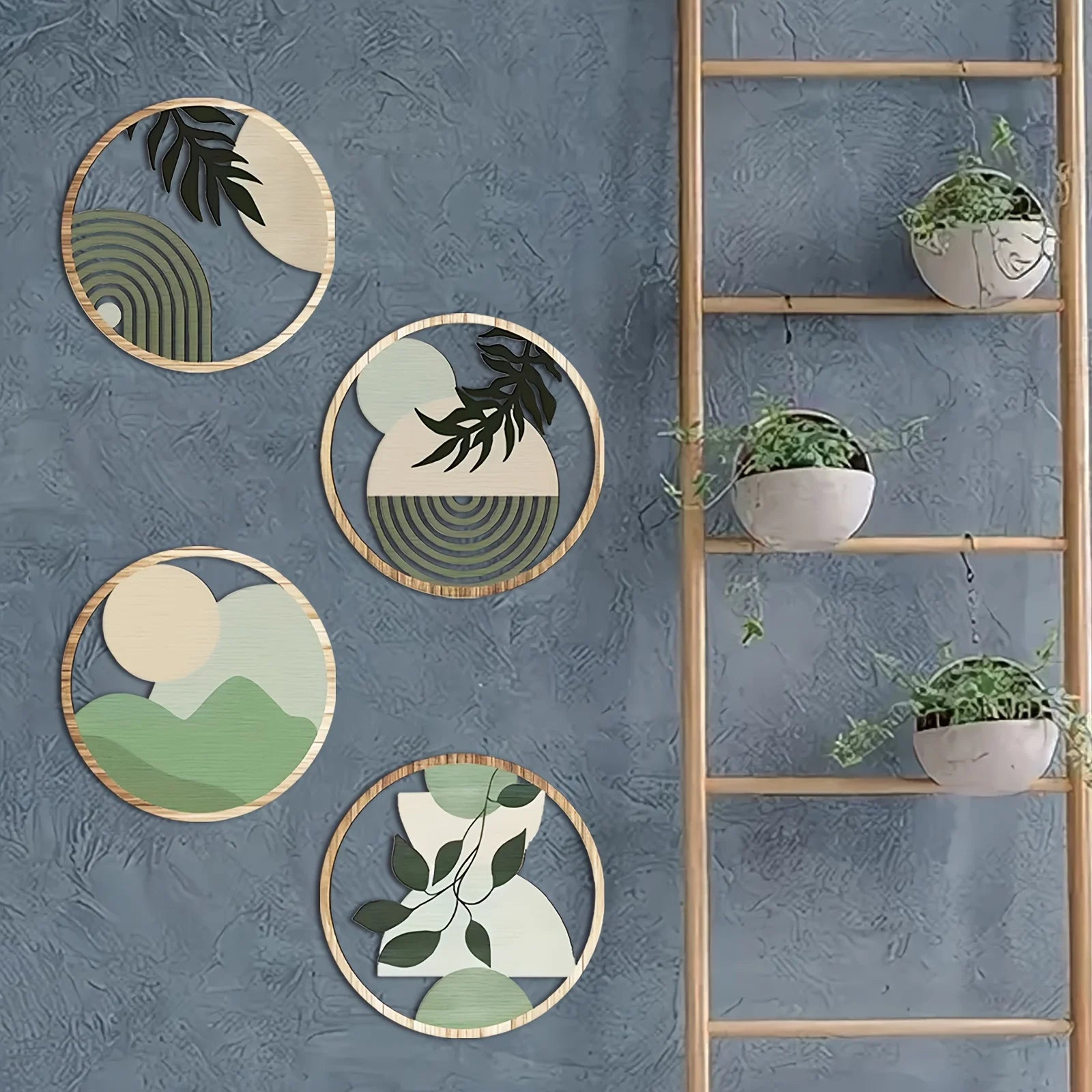 Arbor Echo – 4pc Bohemian Wooden Wall Art Set