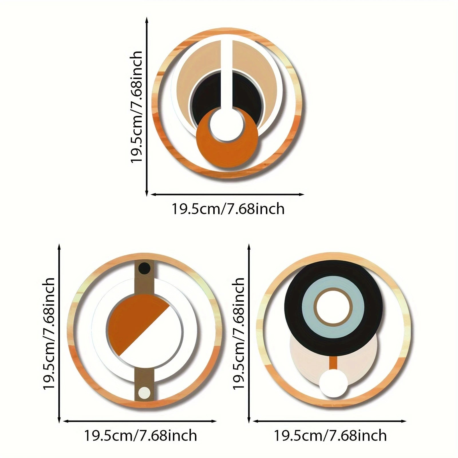 Wooden Circular Wall Art Set – Pastoral Plant