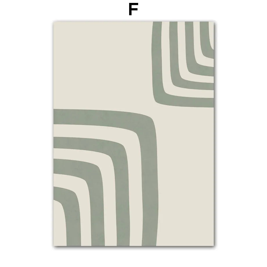 Luna Verde – Abstract Plant & Rainbow Geometric Canvas Print