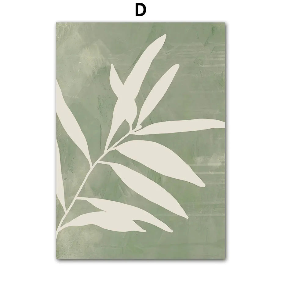 Luna Verde – Abstract Plant & Rainbow Geometric Canvas Print