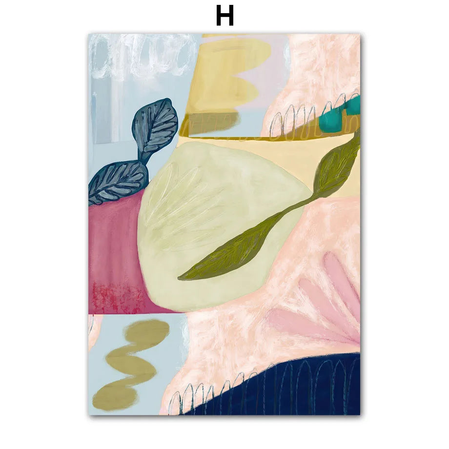 Blush Rhythm – Abstract Colorful Figure Canvas Print